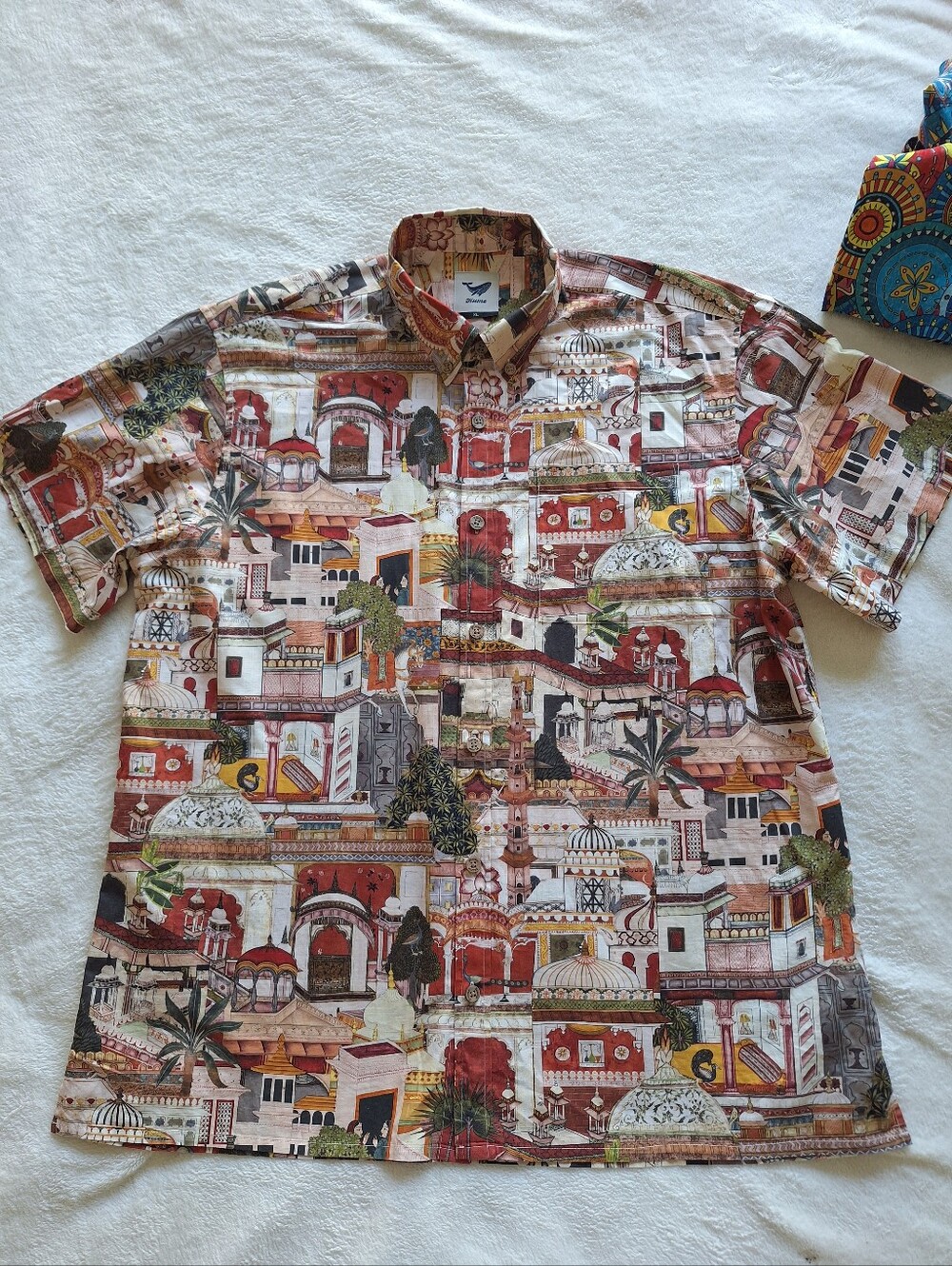 [BUNDLE OF 2] Yiume Men's Hawaiian Shirts XL 100% Cotton Mandala India Palace - Picture 10 of 14